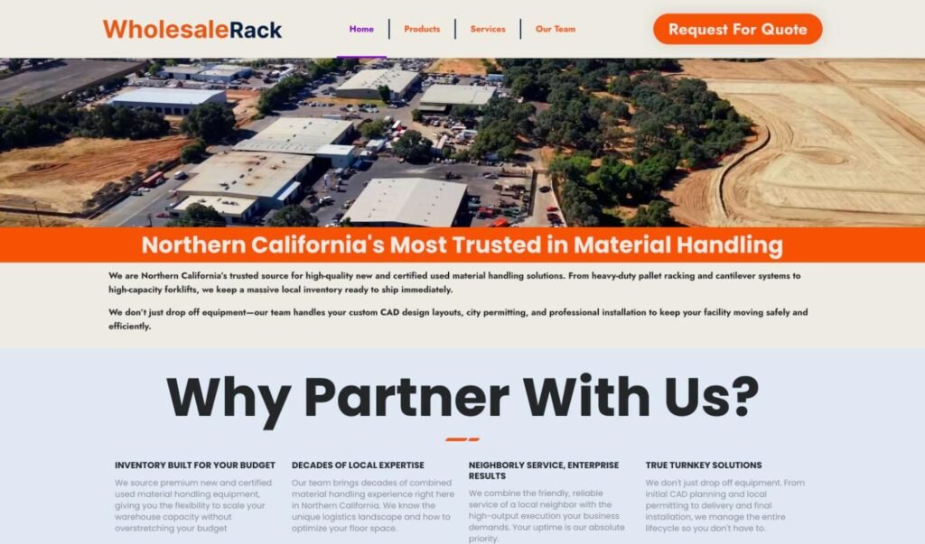 WholesaleRack website homepage designed and built by Martelli Studios